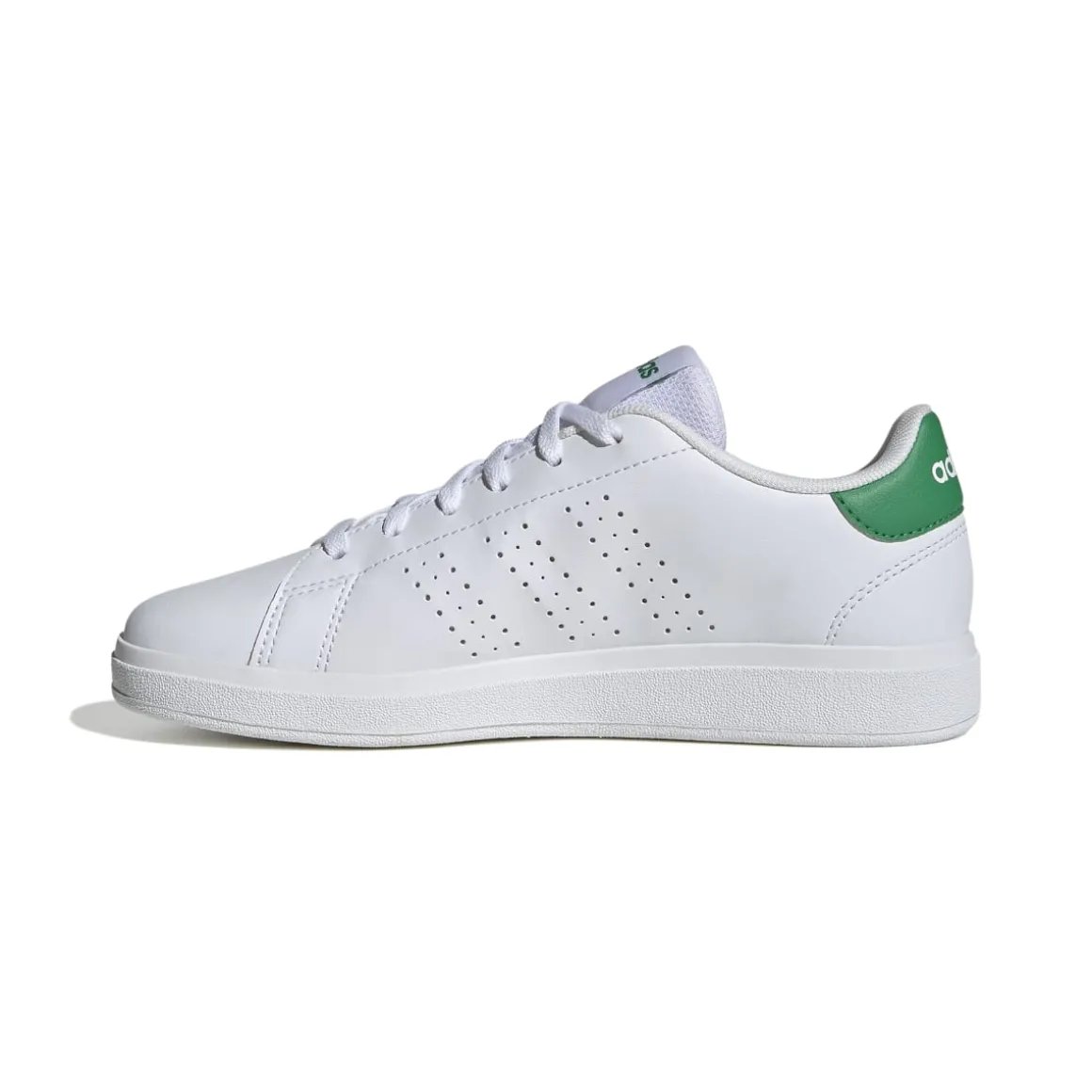 Sneakers bianche da ragazza con dettaglio verde adidas Advantage 2.0