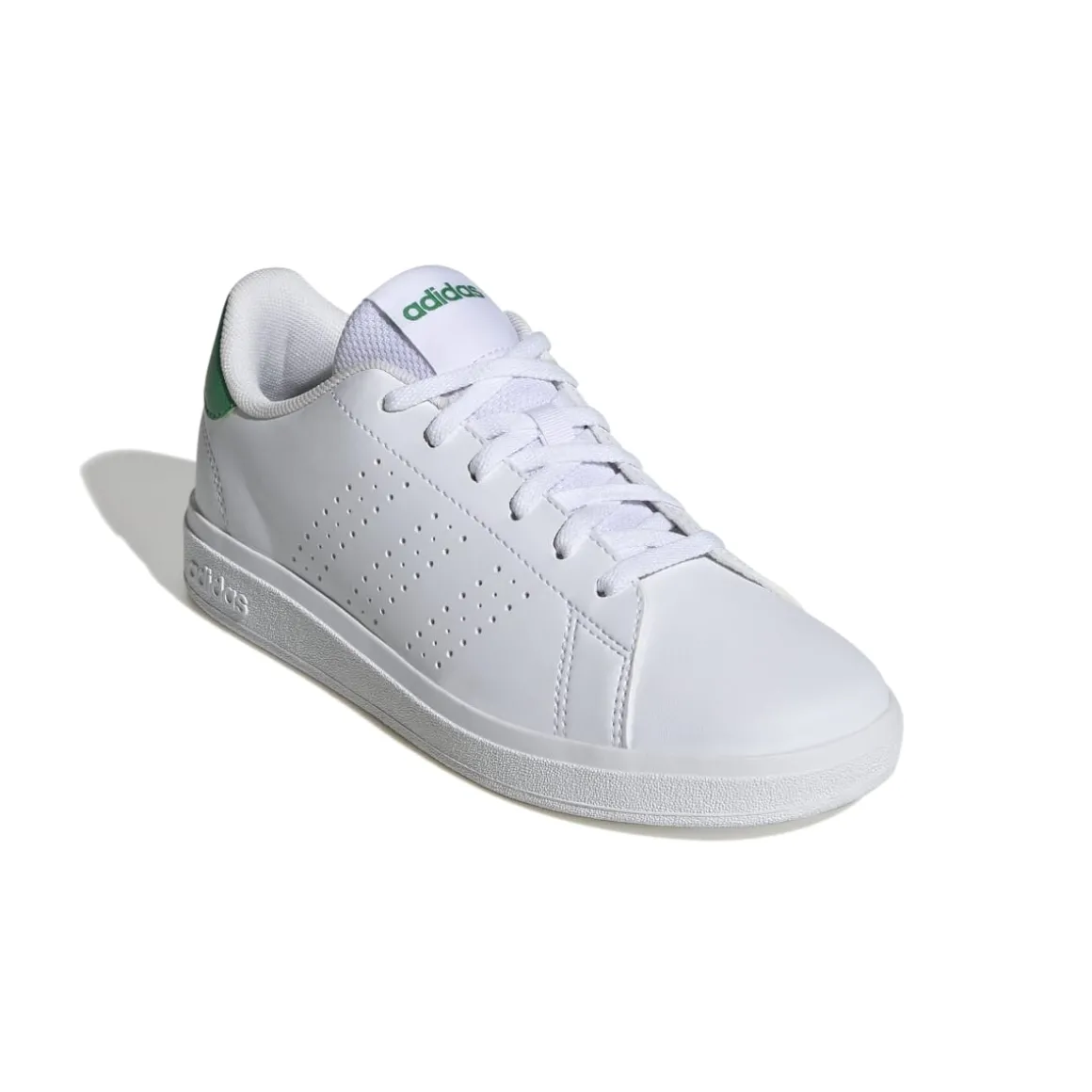 Sneakers bianche da ragazza con dettaglio verde adidas Advantage 2.0