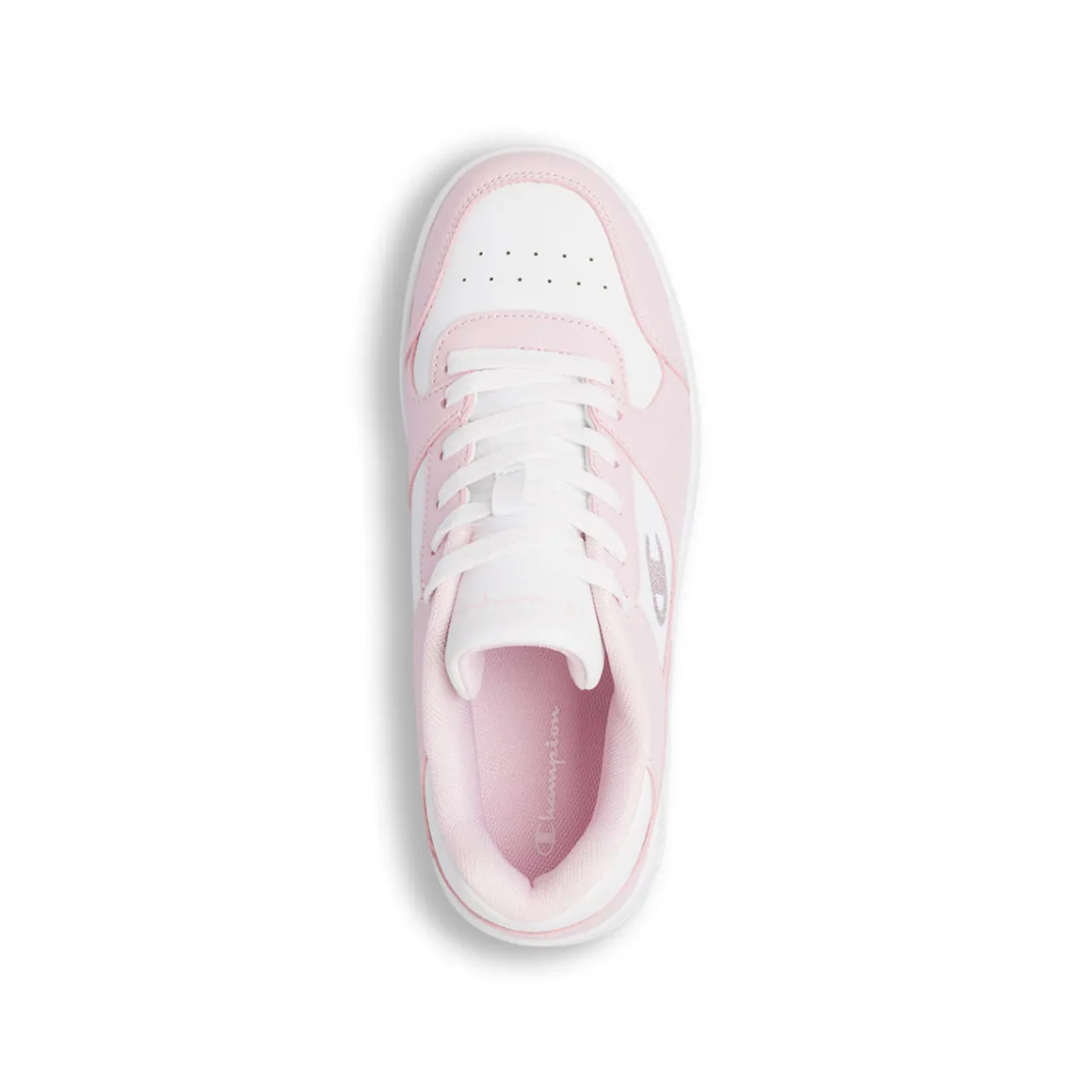 Sneakers bianche da ragazza con logo glitterato Champion Rebound Low G GS