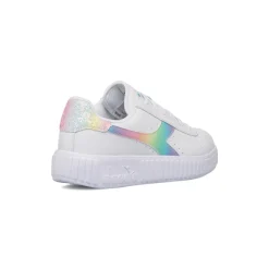 Sneakers bianche da ragazza con logo arcobaleno Diadora Game Step Bloom GS