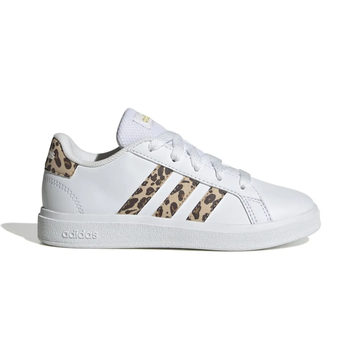 Sneakers bianche da ragazza con strisce animalier adidas Grand Court 2.0 K