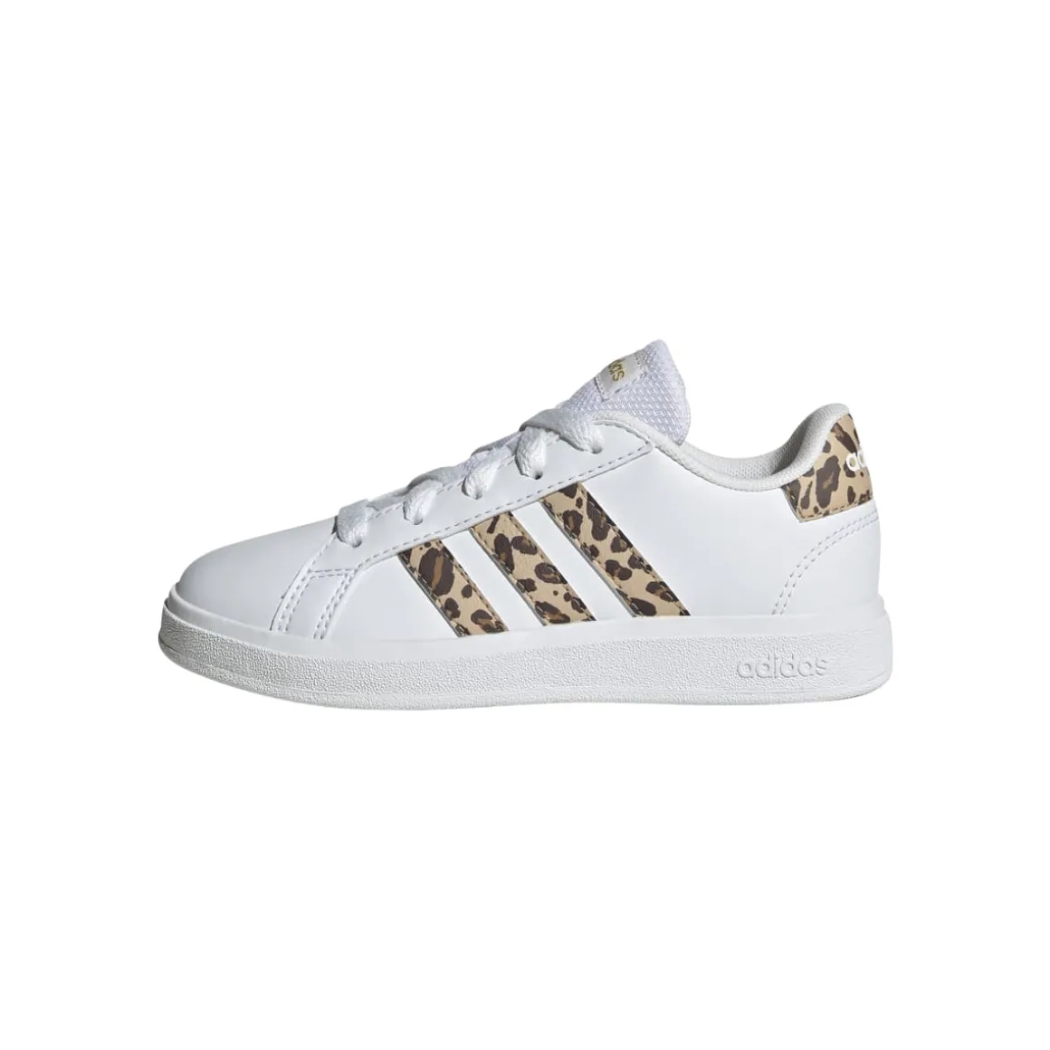 Sneakers bianche da ragazza con strisce animalier adidas Grand Court 2.0 K