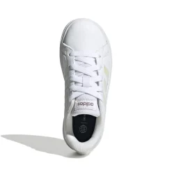 Sneakers bianche da ragazza con strisce iridescenti adidas Grand Court 2.0 K