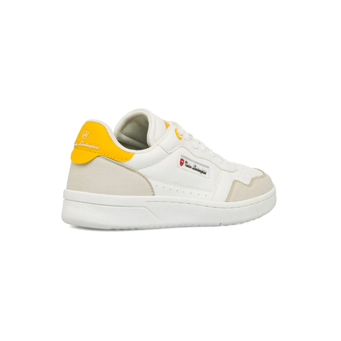 Sneakers bianche da Uomo con dettagli giallo e logo Tonino Lamborghini