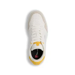 Sneakers bianche da Uomo con dettagli giallo e logo Tonino Lamborghini