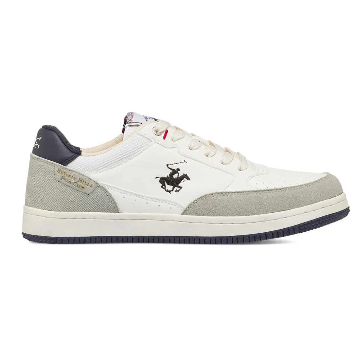 Sneakers bianche da Uomo con logo laterale Beverly Hills Polo Club