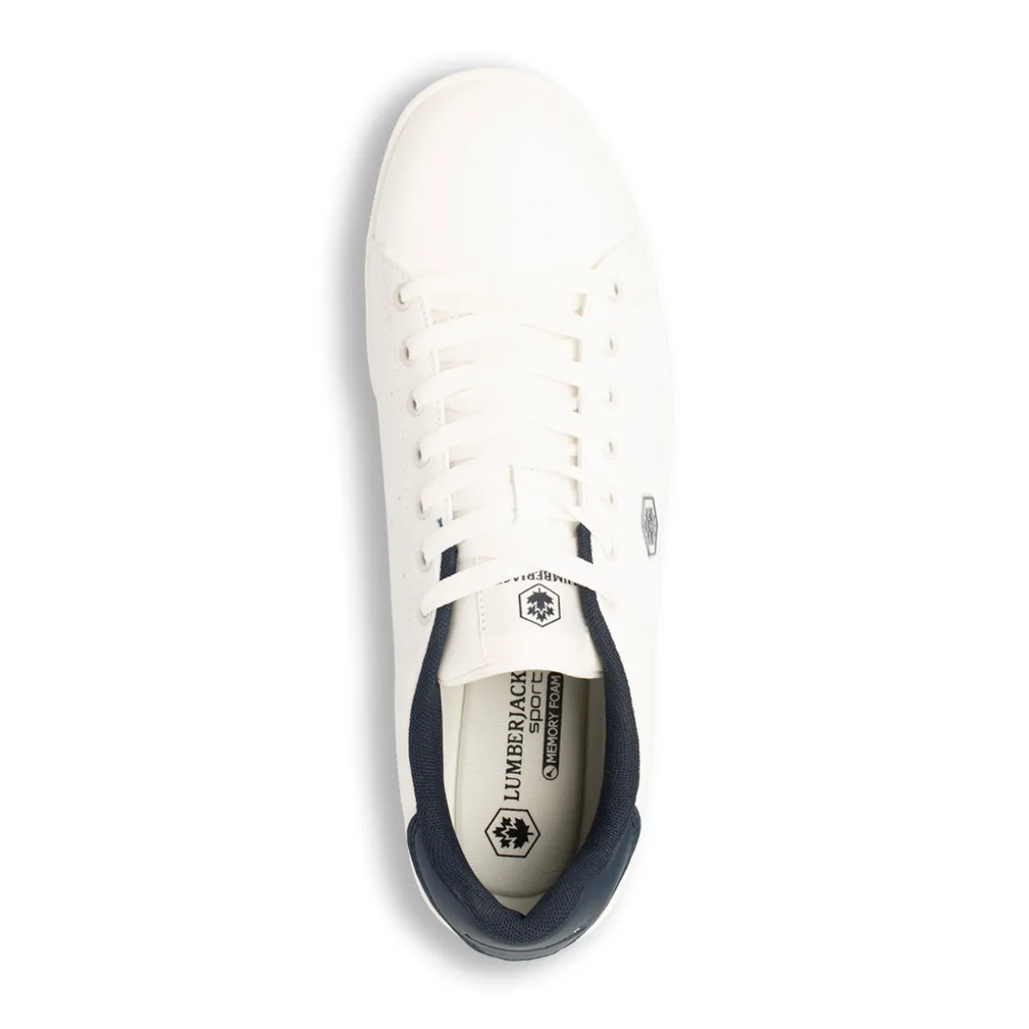 Sneakers Bianche da Uomo con dettagli logo blu navy Lumberjack