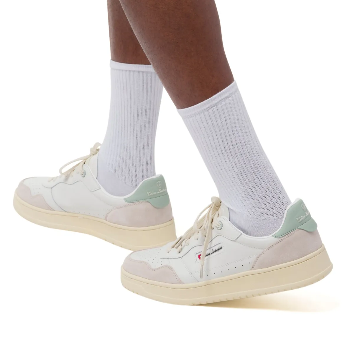 Sneakers bianche da Uomo con dettagli effetto scamosciato Tonino Lamborghini