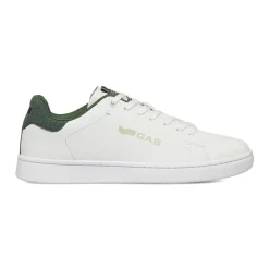 Sneakers bianche da uomo con dettaglio verde Gas