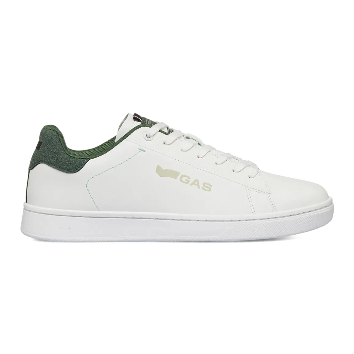 Sneakers bianche da uomo con dettaglio verde Gas