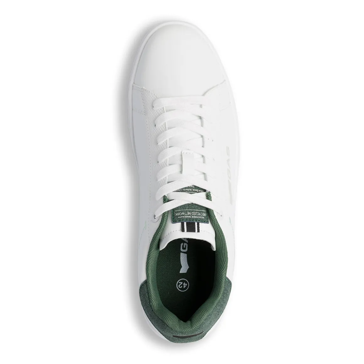Sneakers bianche da uomo con dettaglio verde Gas