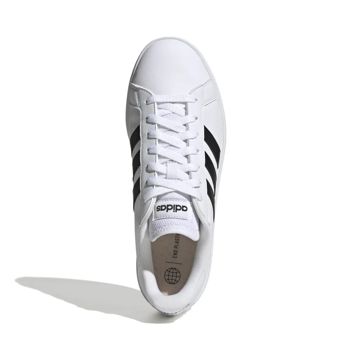 Sneakers bianche da uomo con strisce a contrasto adidas Grand Court Base 2.0