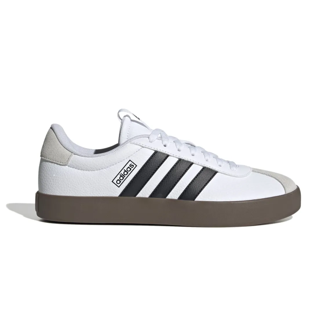 Sneakers bianche da uomo con strisce laterali nere adidas VL Court 3.0
