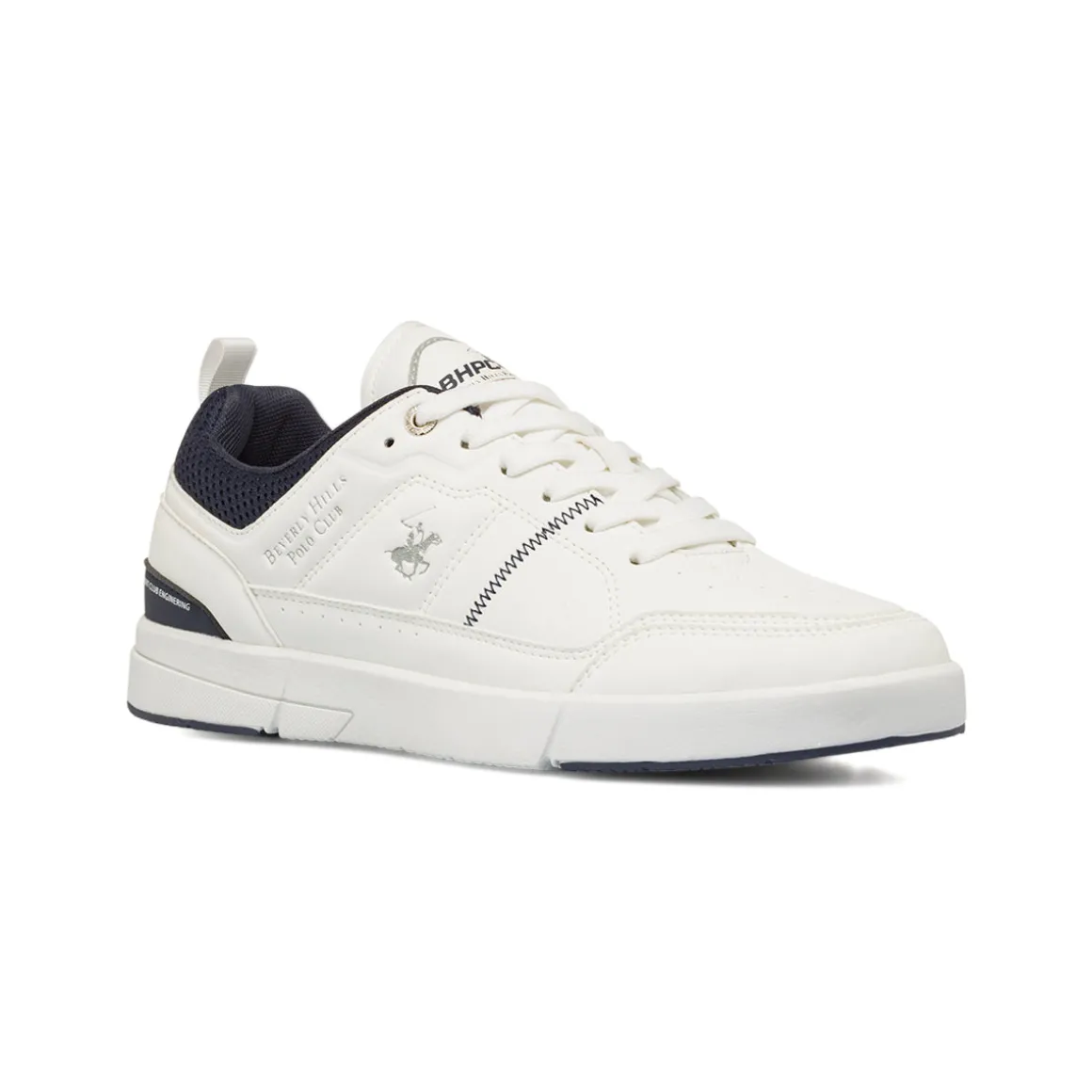 Sneakers bianche da Uomo con inserti blu Beverly Hills Polo Club