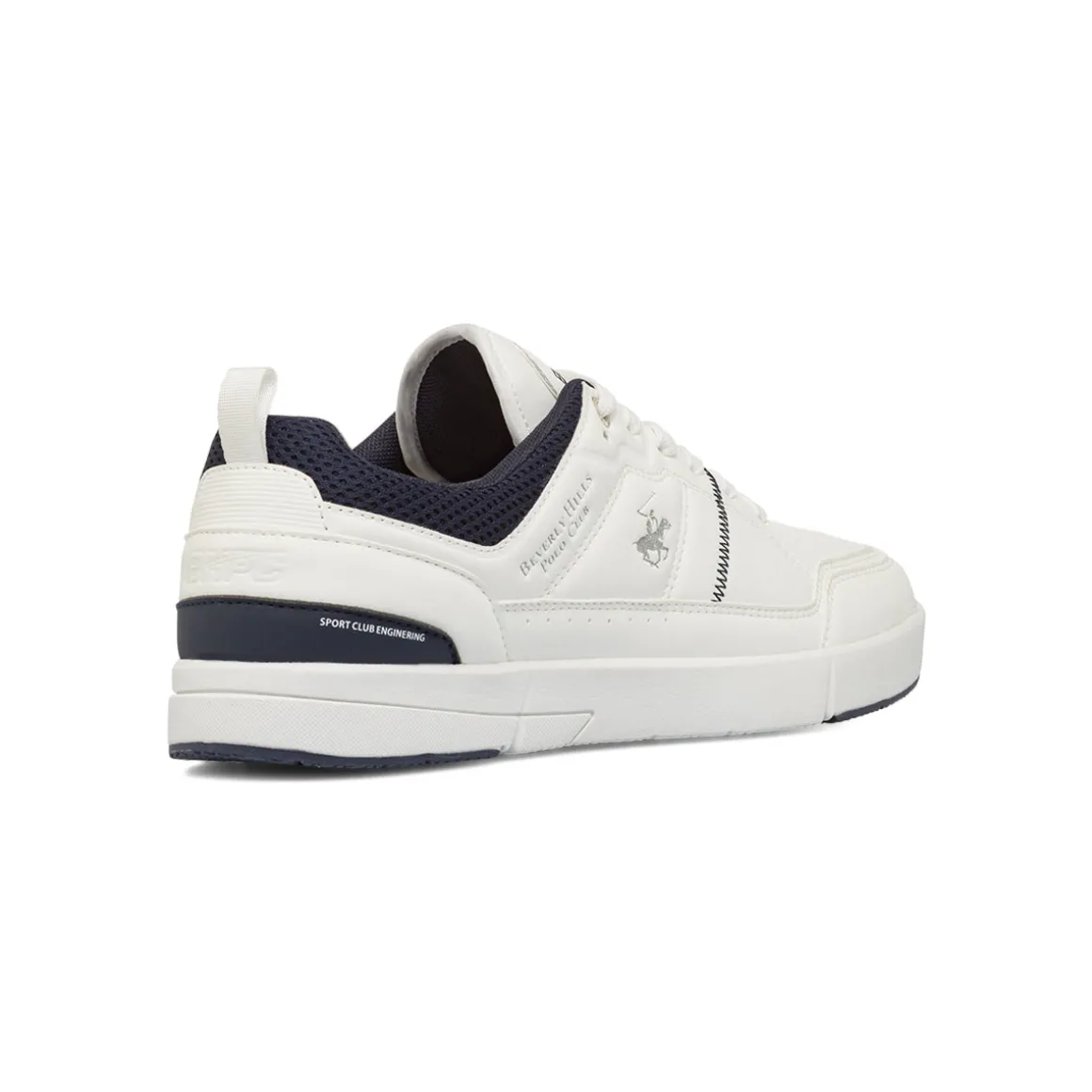 Sneakers bianche da Uomo con inserti blu Beverly Hills Polo Club