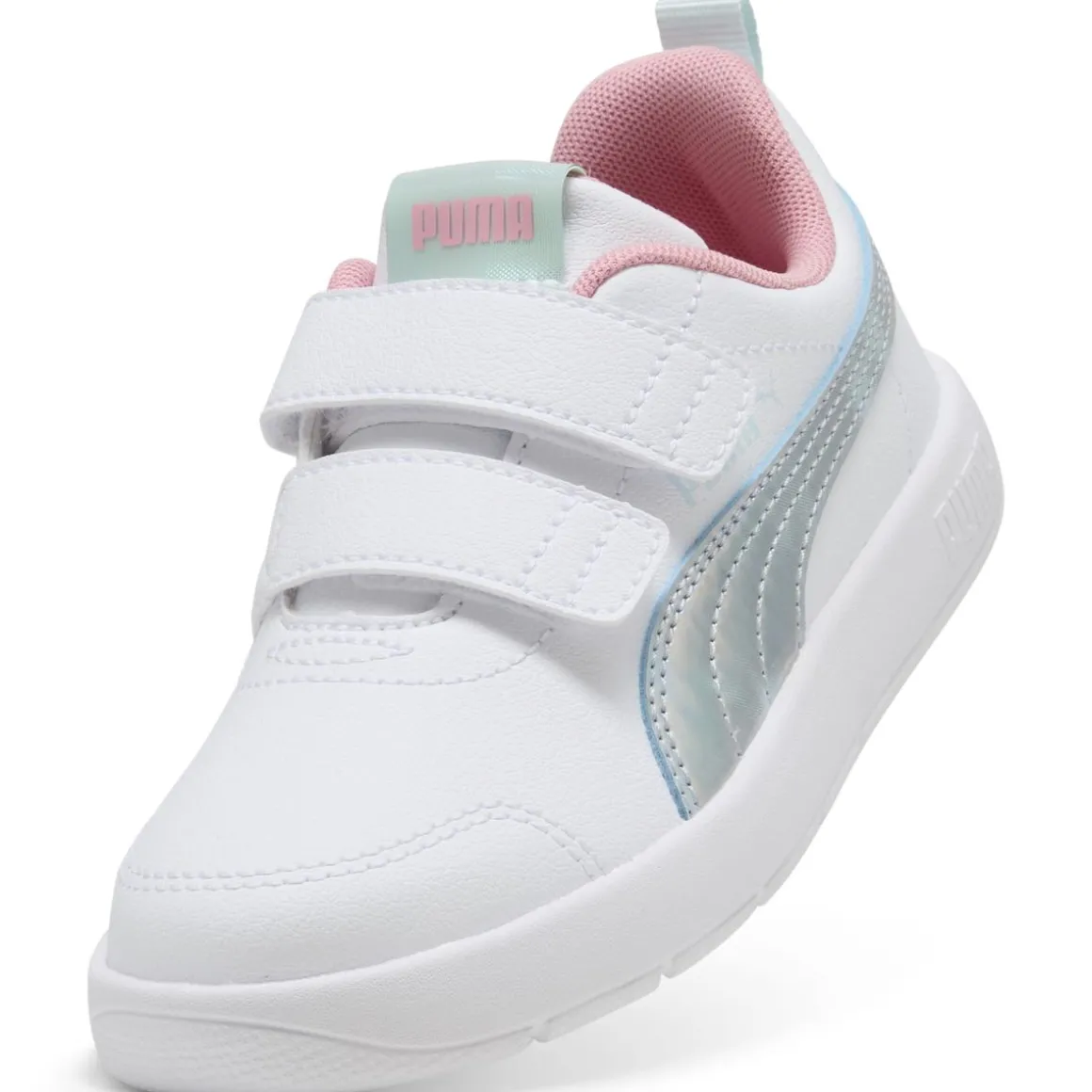 Sneakers bianche e argento da Ragazza Puma Courtflex V3