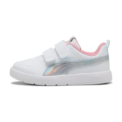 Sneakers bianche e argento da Ragazza Puma Courtflex V3