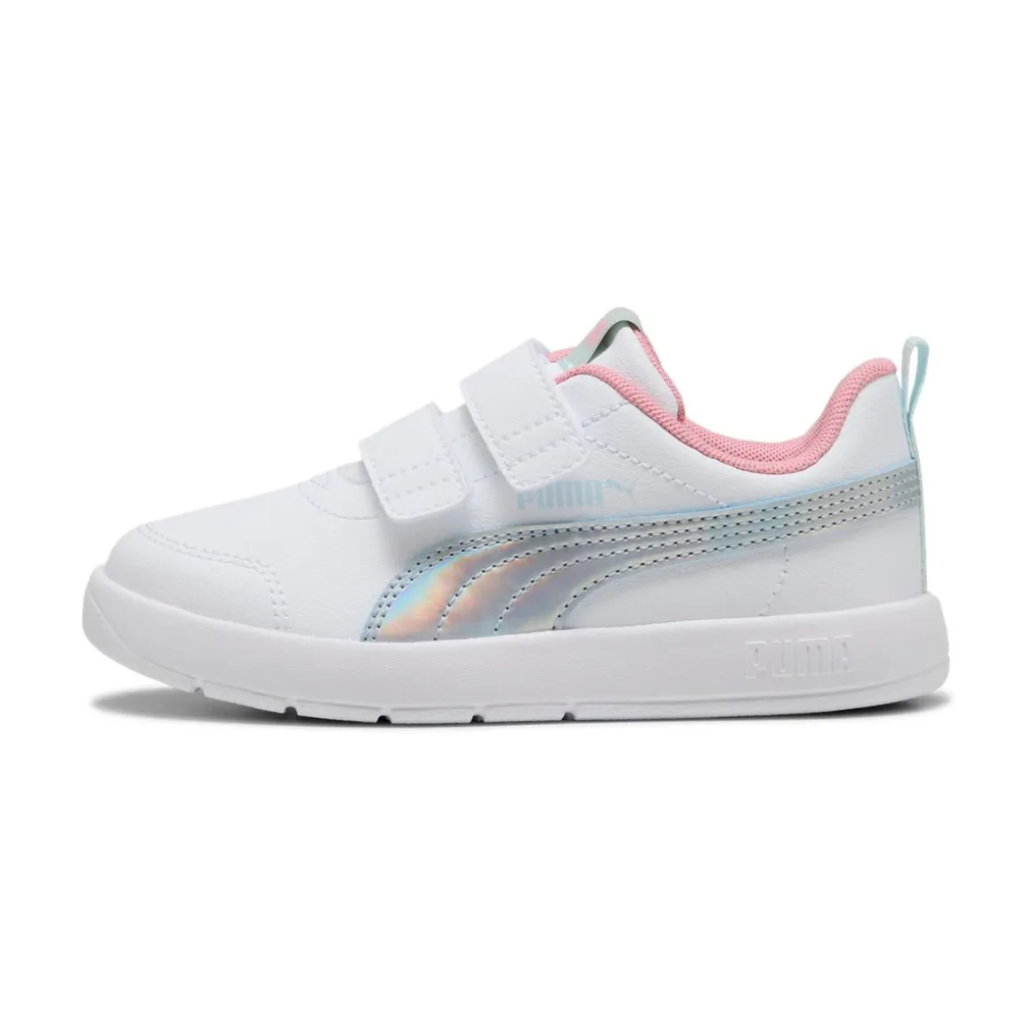 Sneakers bianche e argento da Ragazza Puma Courtflex V3