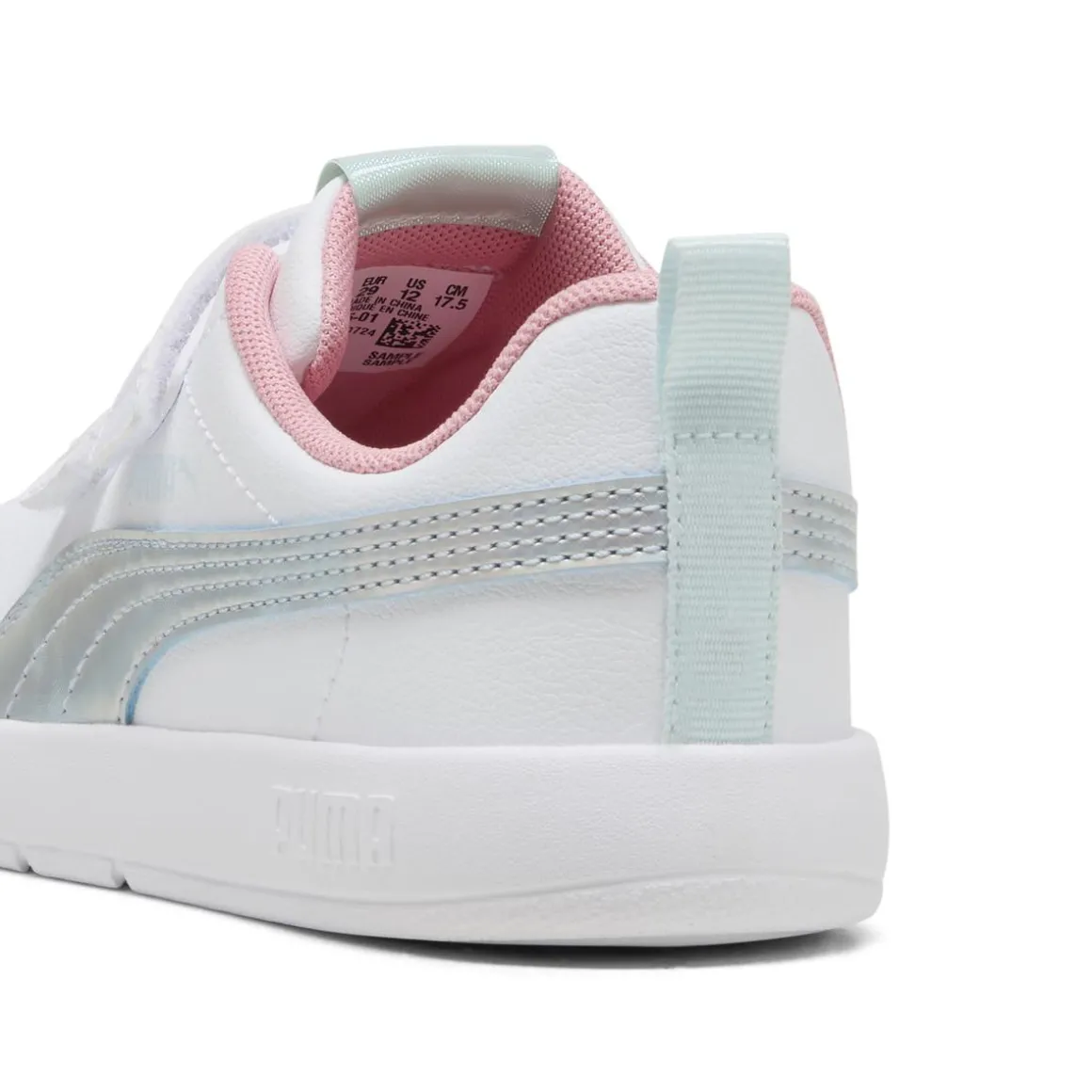 Sneakers bianche e argento da Ragazza Puma Courtflex V3