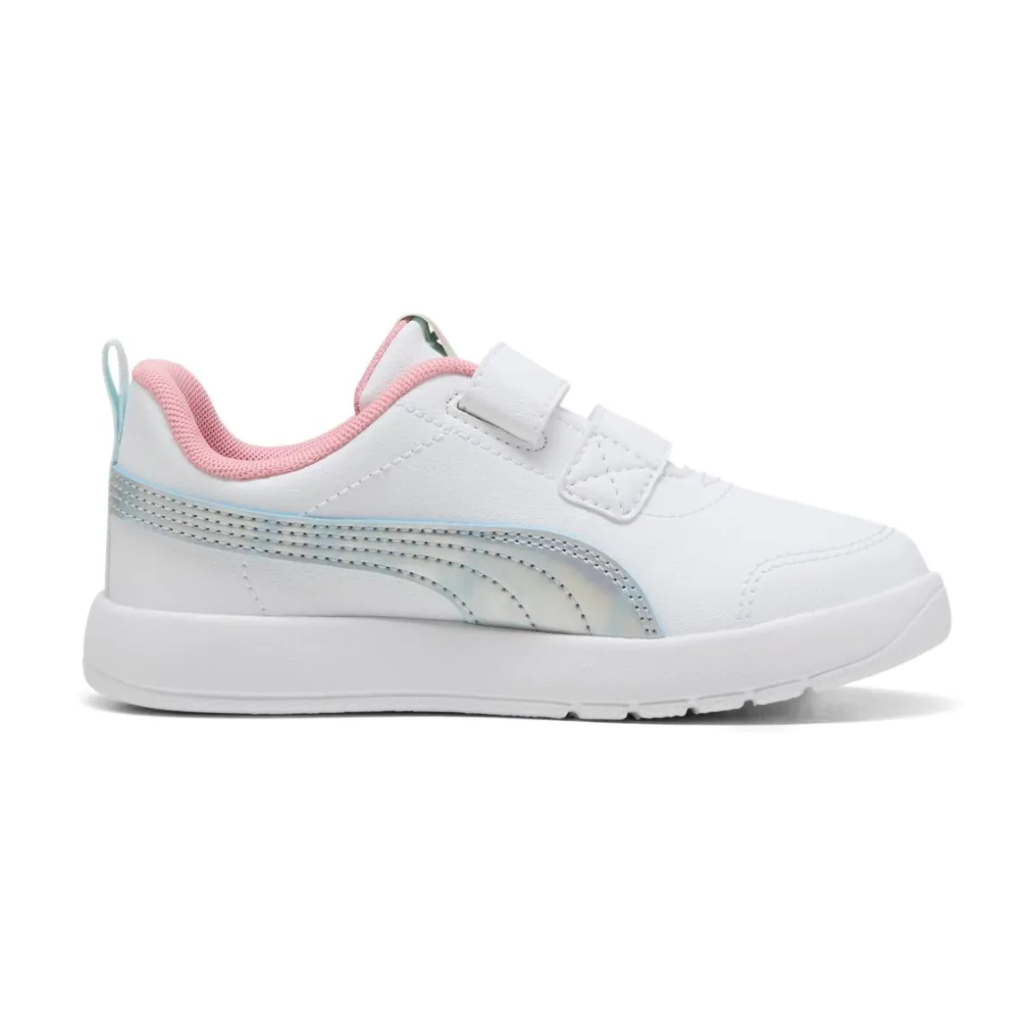 Sneakers bianche e argento da Ragazza Puma Courtflex V3