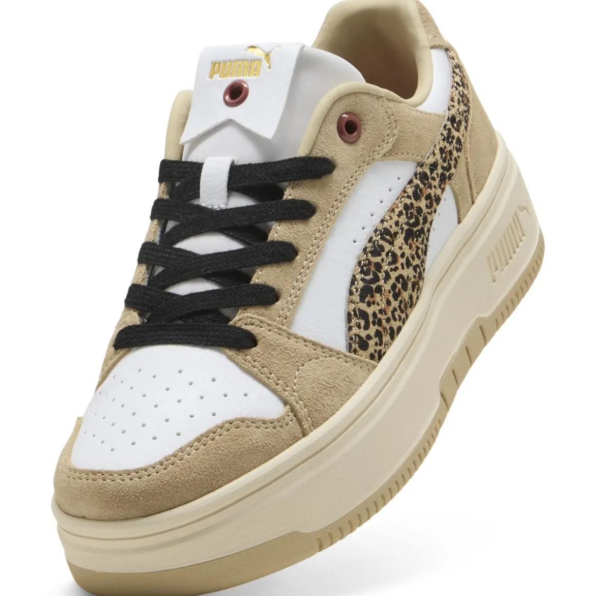 Sneakers bianche e beige da Donna con stampa leopardata Puma Rebound
