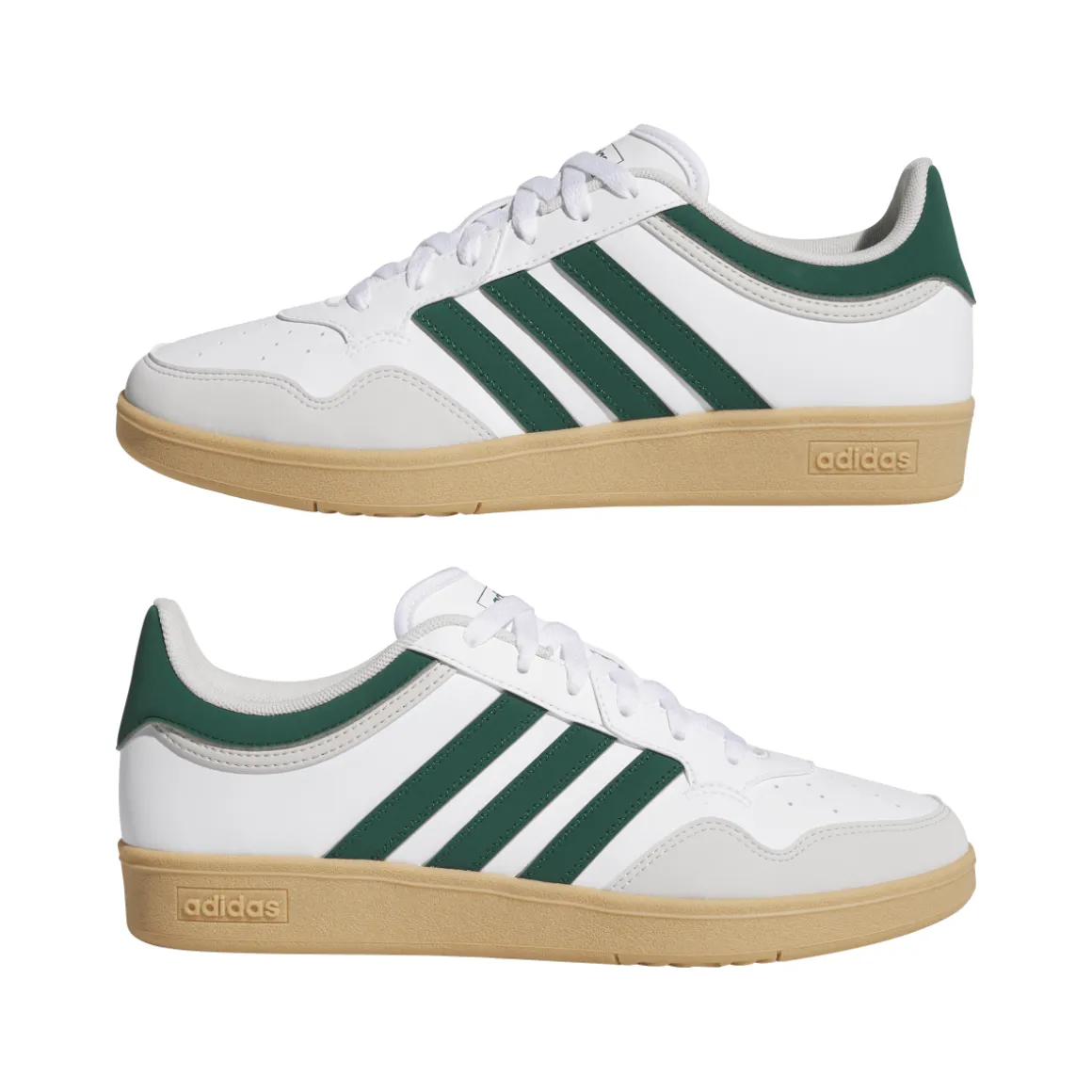 Sneakers bianche e con inserti verdi da Uomo adidas Hoops 4.0