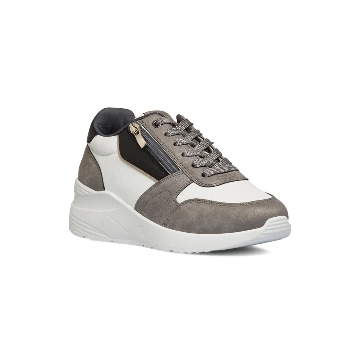 Sneakers bianche e grigie da Donna con zip Lora Ferres