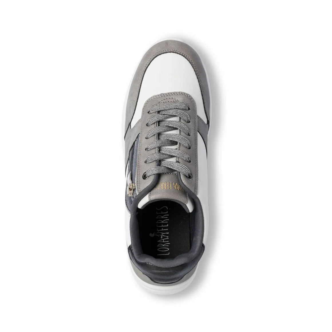 Sneakers bianche e grigie da Donna con zip Lora Ferres