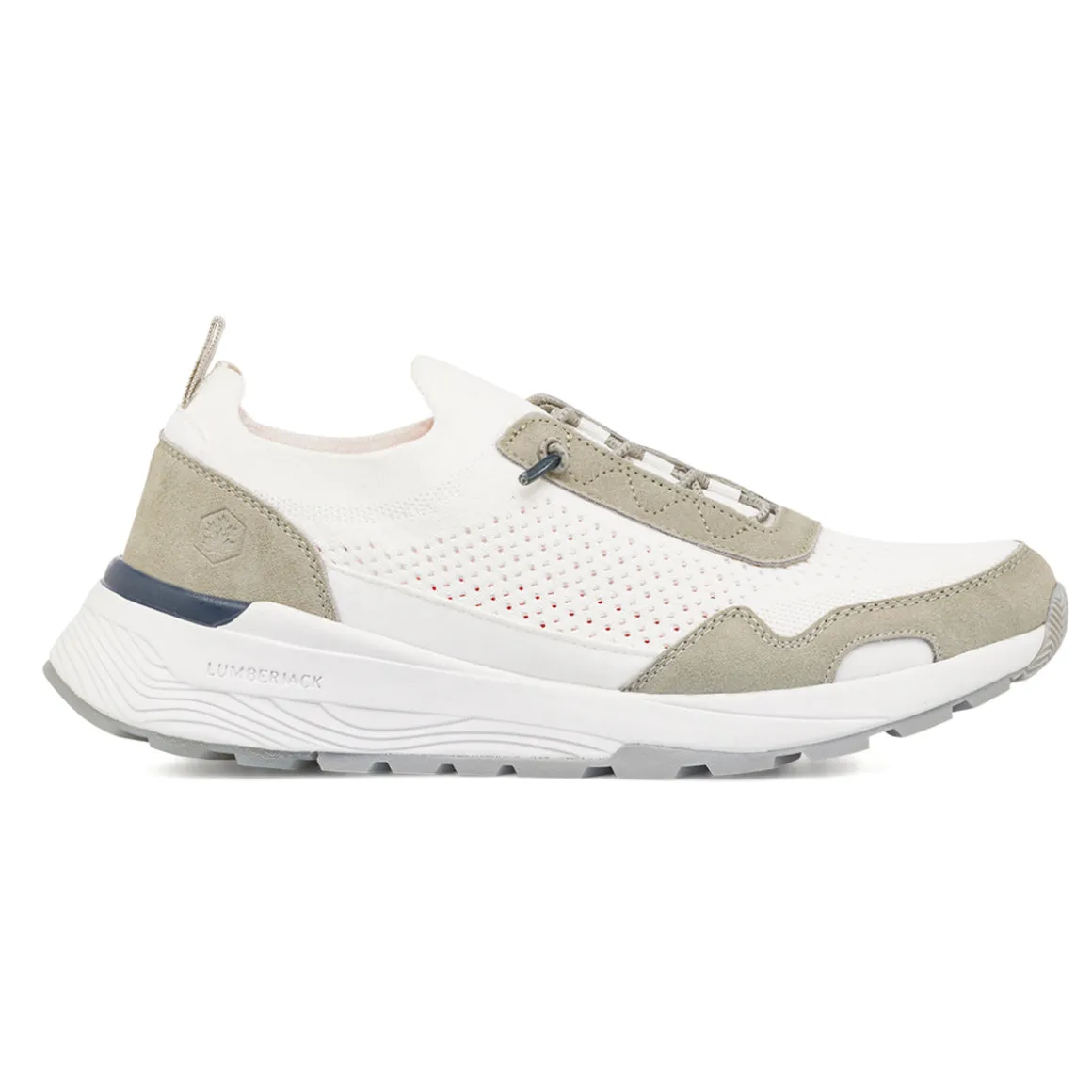 Sneakers bianche e grigie da Uomo con lacci elastici Lumberjack