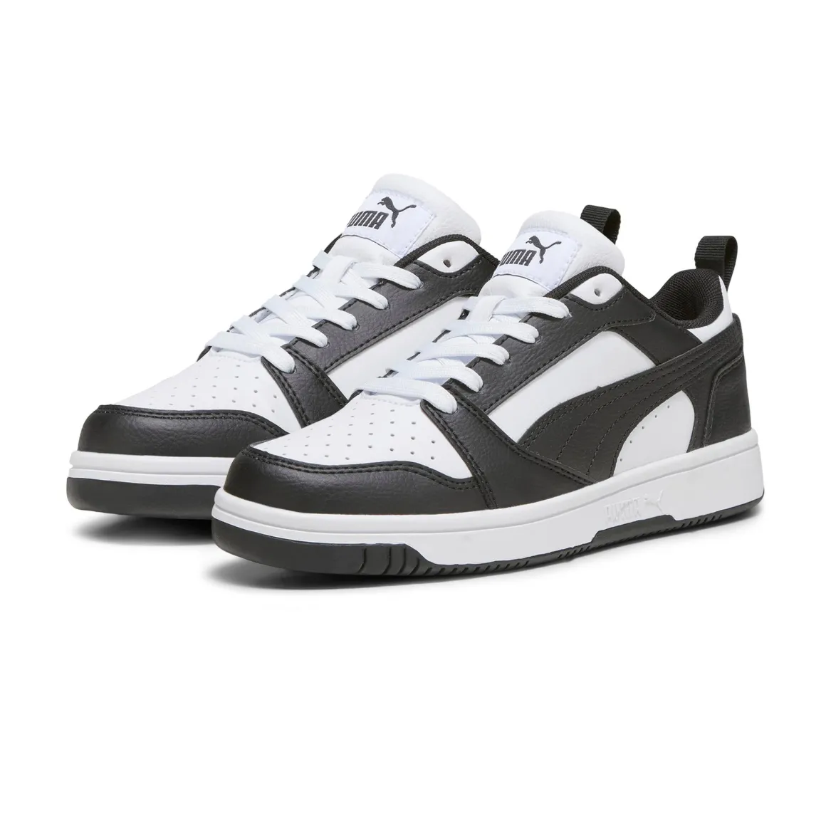 Sneakers bianche e nere da ragazzo Puma Rebound V6 Lo Jr
