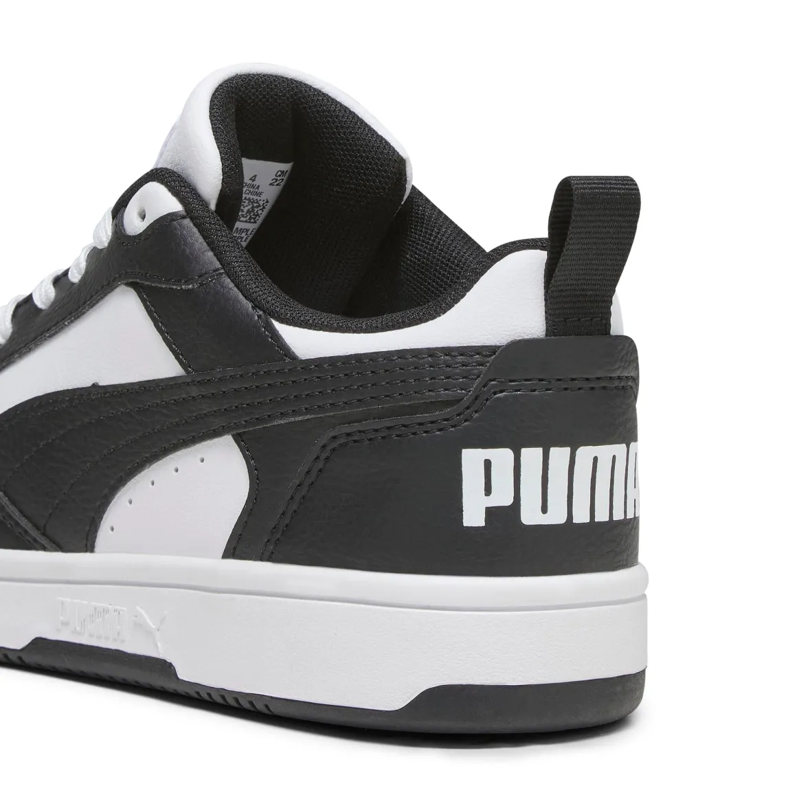 Sneakers bianche e nere da ragazzo Puma Rebound V6 Lo Jr