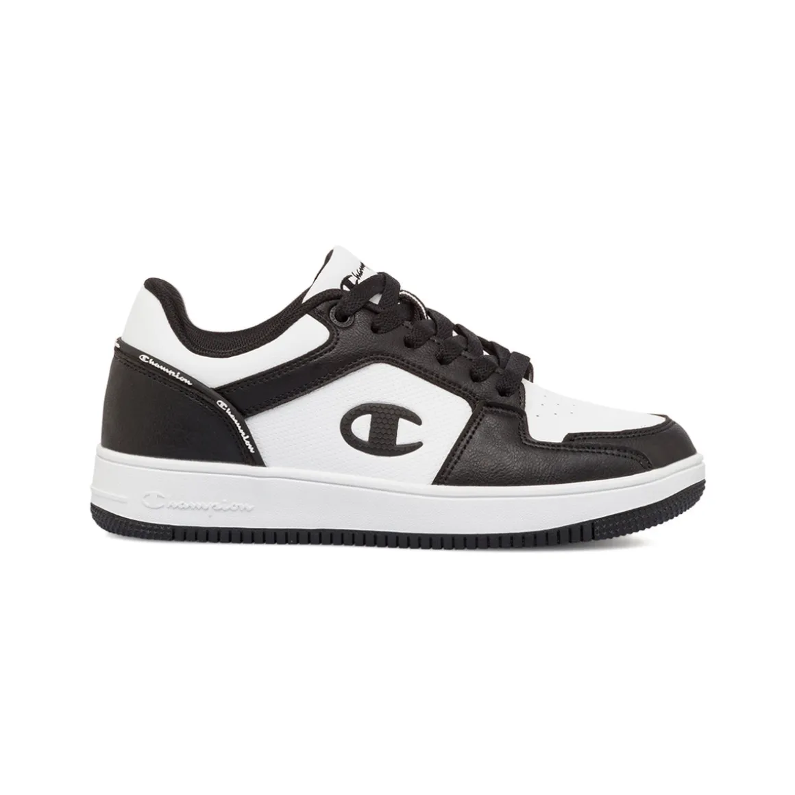 Sneakers bianche e nere da ragazzo con logo Champion RD18 2.0 low