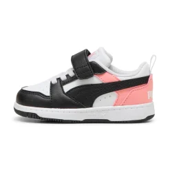 Sneakers bianche e nere Primi passi bambina con strappo Puma Rebound