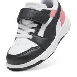 Sneakers bianche e nere Primi passi bambina con strappo Puma Rebound