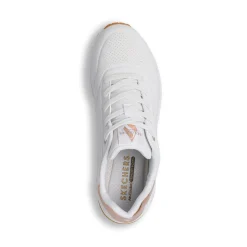 Sneakers bianche e oro da donna con suola ad aria Skechers Uno - Golden Air