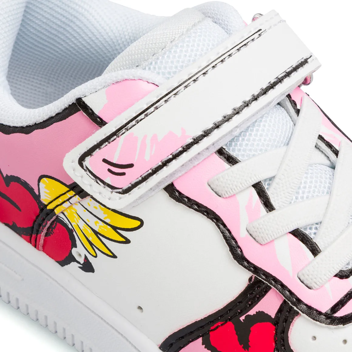 Sneakers bianche e rosa con stampa da bambina 10 Baci