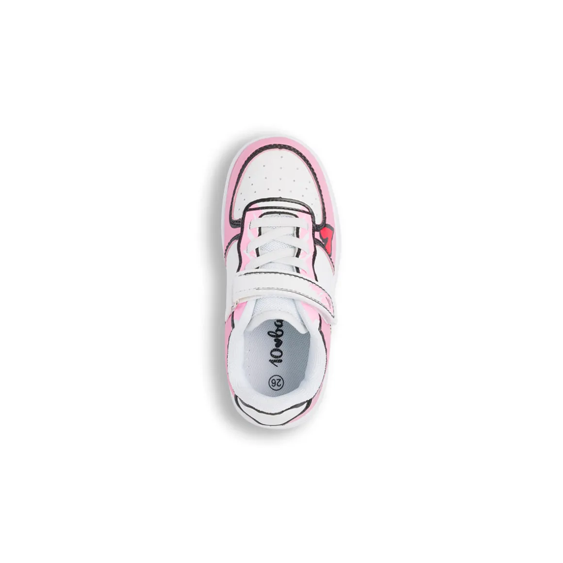 Sneakers bianche e rosa con stampa da bambina 10 Baci