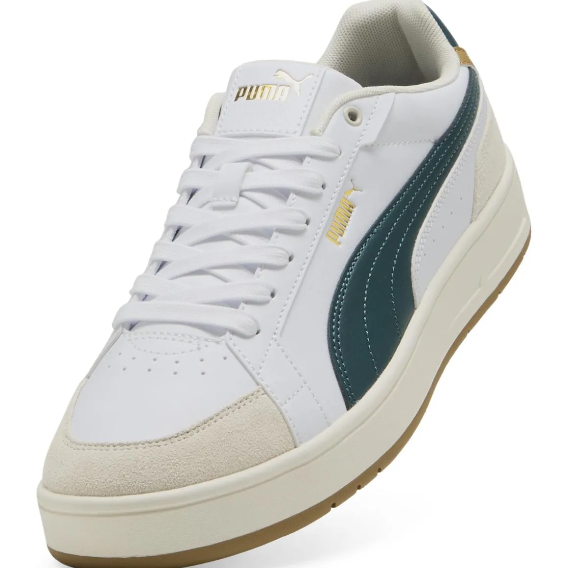 Sneakers bianche e verde scuro da Uomo Puma Court Classico