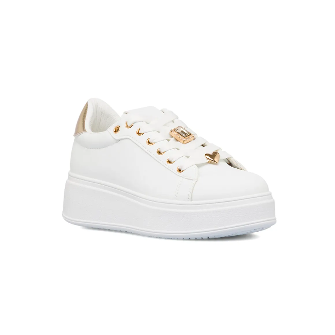 Sneakers bianche platform da donna Lora Ferres