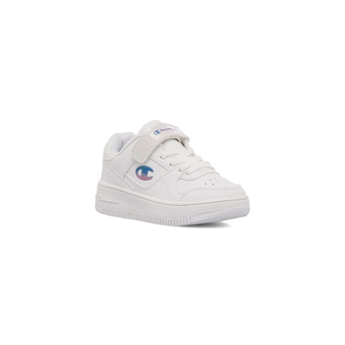 Sneakers bianche primi passi da bambina con logo glitterato Champion Rebound Low G Td