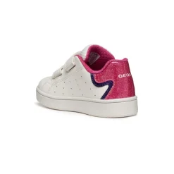 Sneakers bianche traspiranti da Bambina con dettaglio glitter Geox