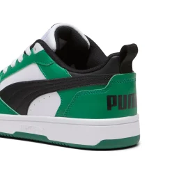 Sneakers bianche, verdi e nere da ragazzo Puma Rebound V6 Lo Jr