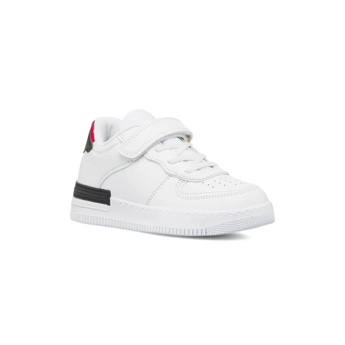 Sneakers bianco da ragazzo Space Boy con dettagli nero e rosso