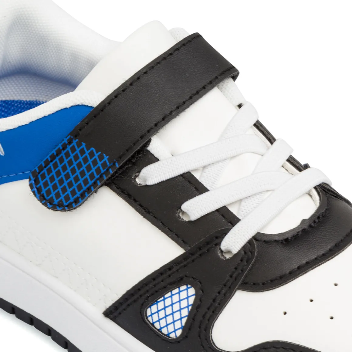 Sneakers bianco da ragazzo Birilli&Monelli con dettagli nero e blu