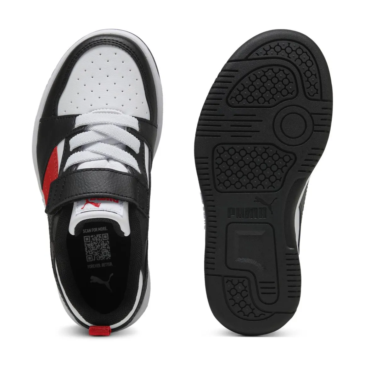 Sneakers bianco e nero da Bambino con strappo Puma Rebound v6