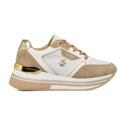Sneakers bicolore beige e bianche da Donna Beverly Hills