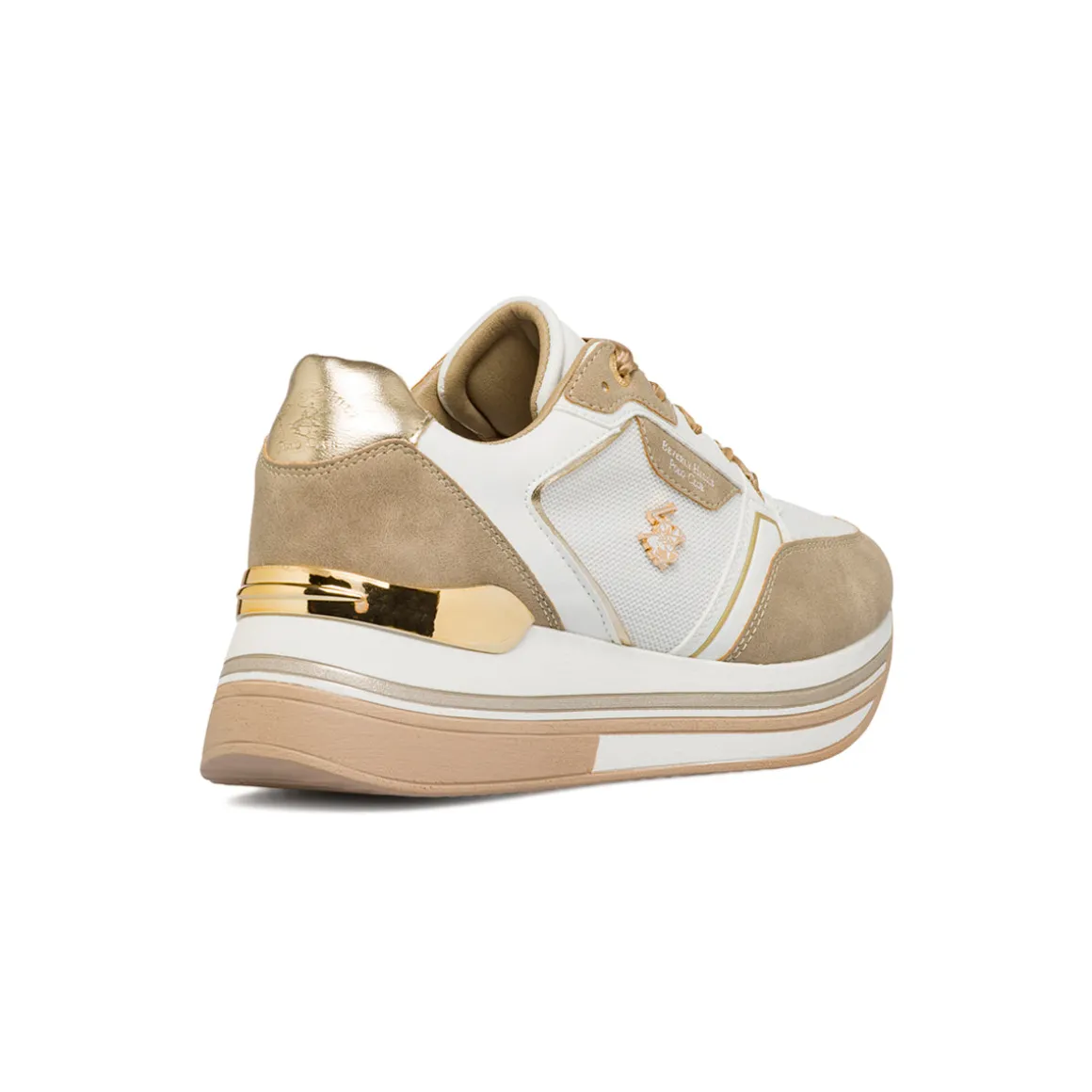 Sneakers bicolore beige e bianche da Donna Beverly Hills