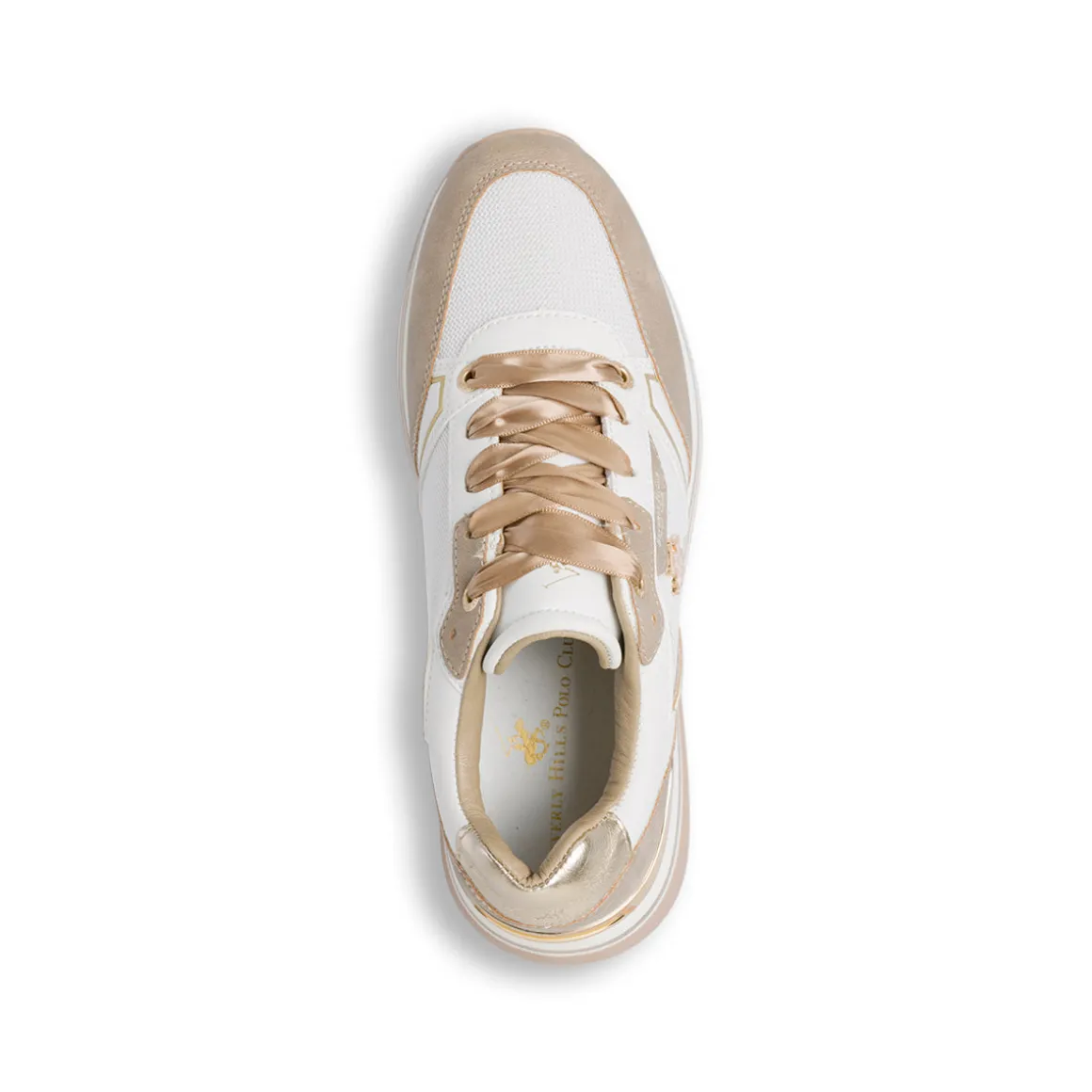 Sneakers bicolore beige e bianche da Donna Beverly Hills