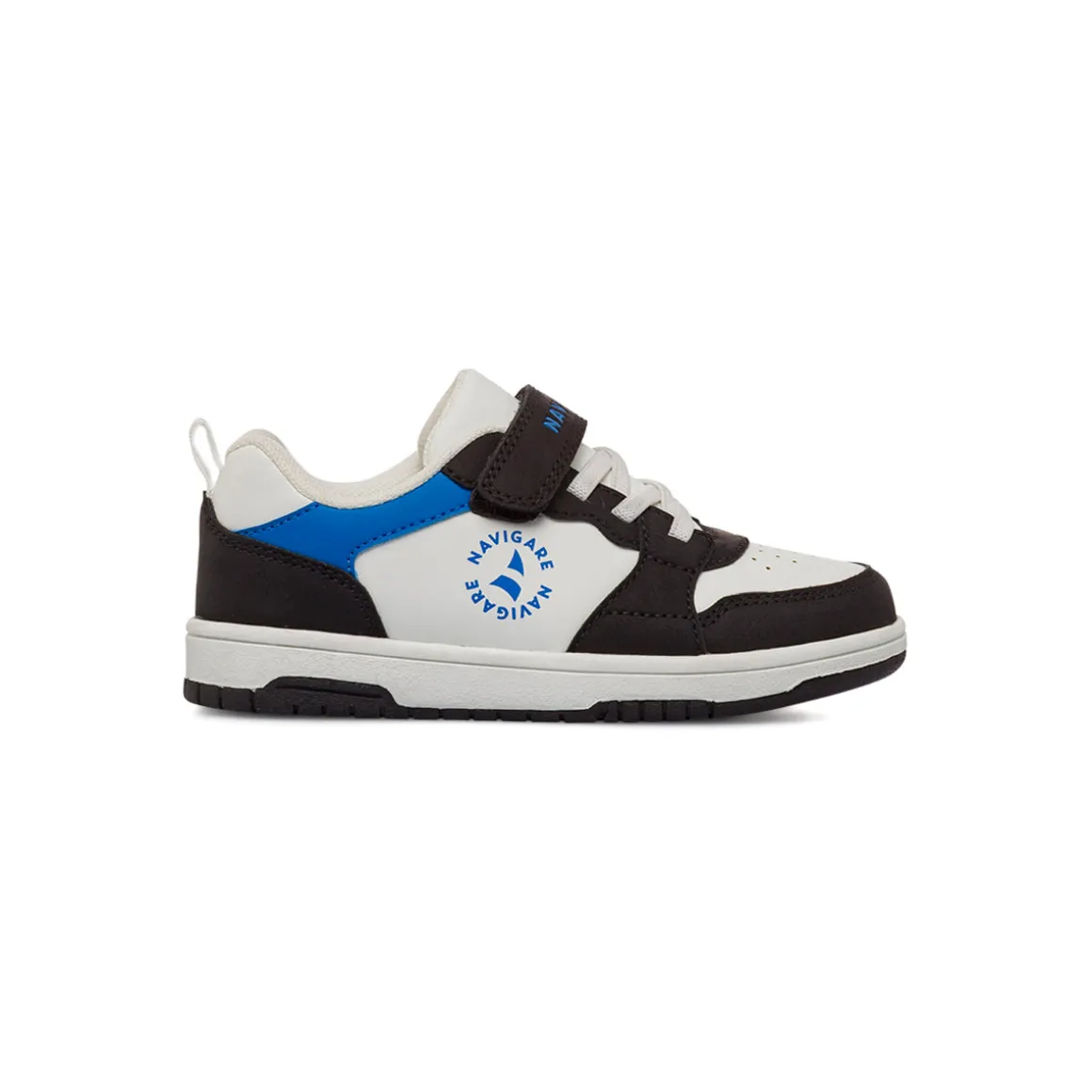 Sneakers bicolore bianco e nero da Bambino con strappo Navigare
