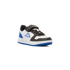 Sneakers bicolore bianco e nero con dettagli blu da Ragazzo Kappa